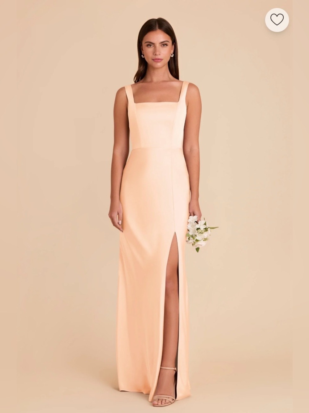 Birdy Grey Alex Matte Satin Dress Peach Cream Size M